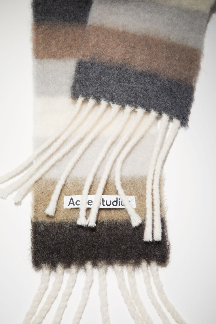 Olive / Green / Grey Acne Studios Stripe Alpaca Wool Scarf | EXQB-09317