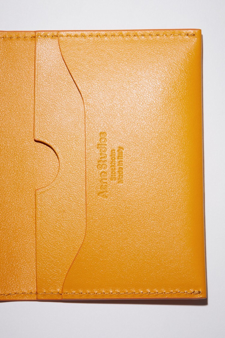 Orange Acne Studios Folded Leather Card Holder Card Case | OENT-59601