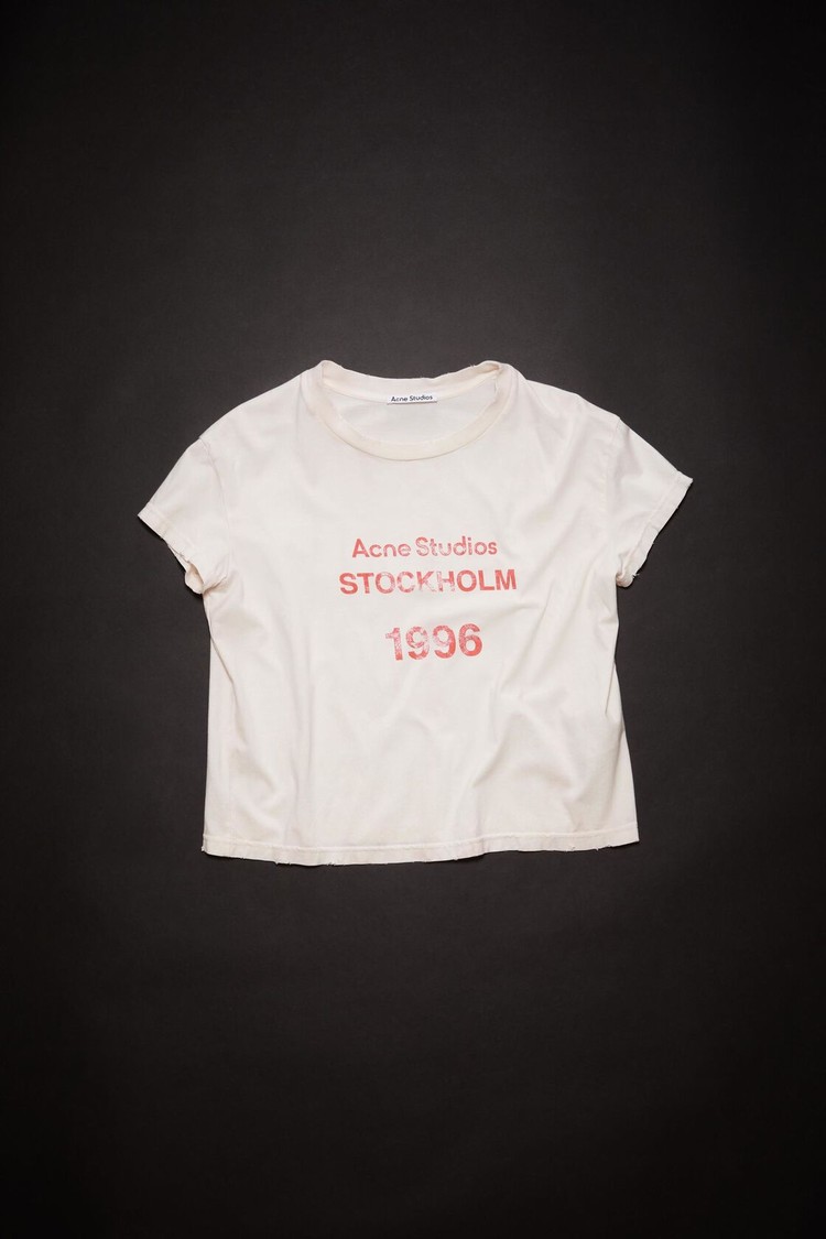 Orange Acne Studios Logo Stamp Women's T Shirts | GVPF-19032