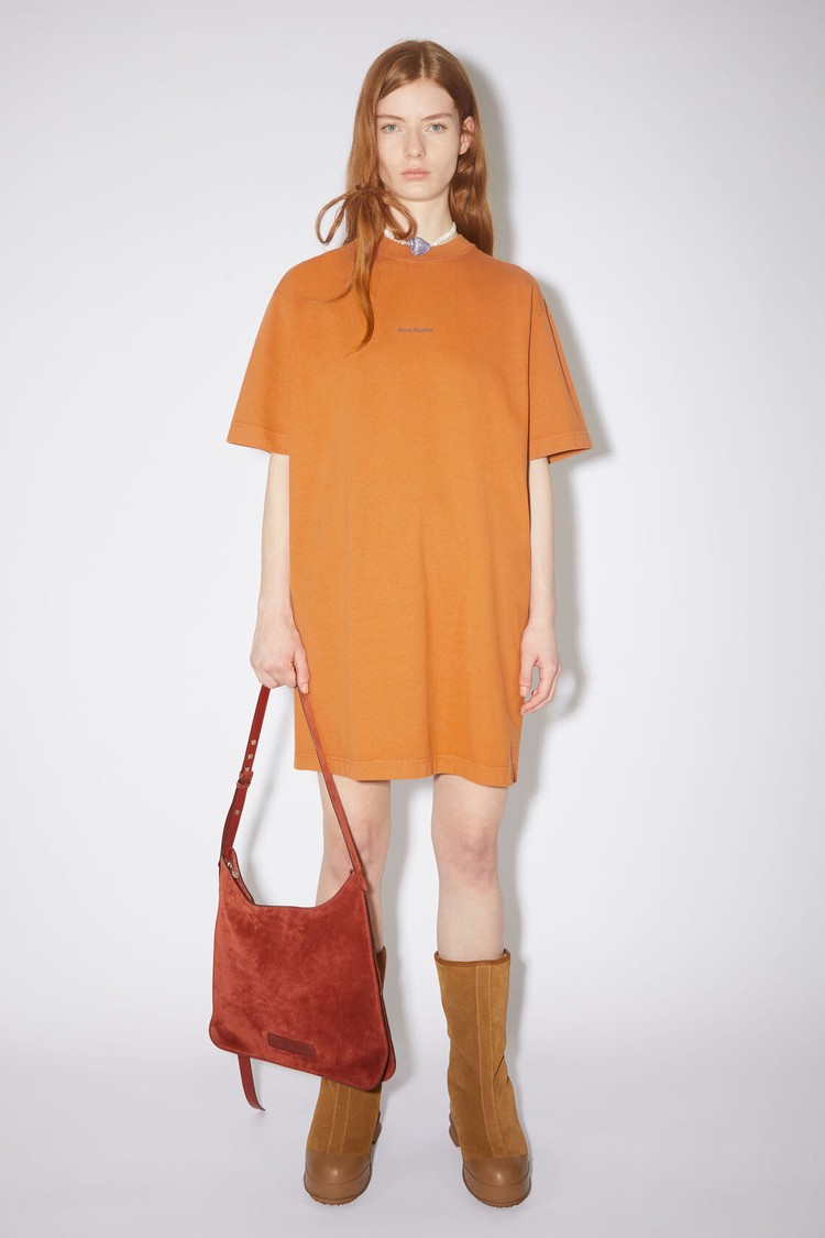 Orange Acne Studios Logo Women\'s Dress | FUOJ-71948