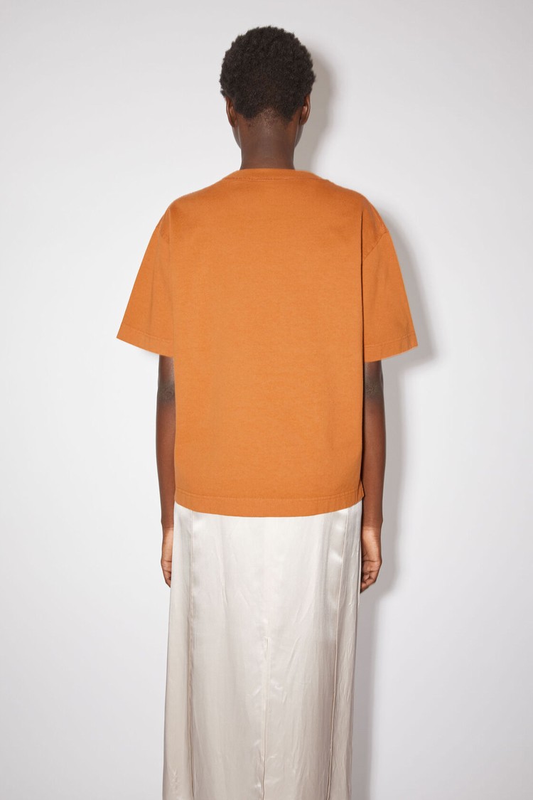 Orange Acne Studios Logo Women's T Shirts | YJUZ-19526