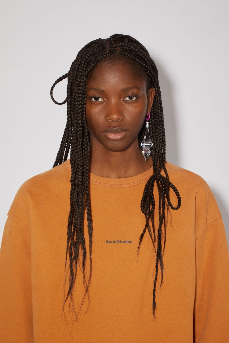 Orange Acne Studios Stamp Logo Women's Sweatshirts | TBOU-32786