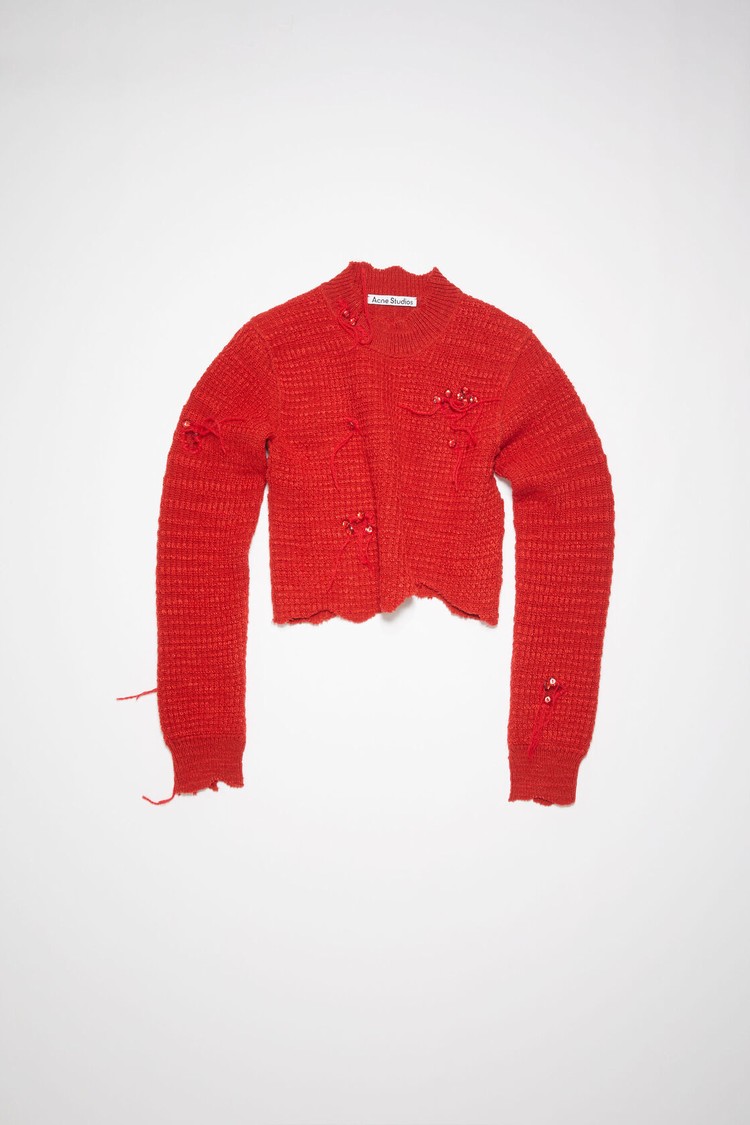 Orange / Red Acne Studios Deconstructed Crew Neck Jumper Women's Knitwear | TWCK-37946