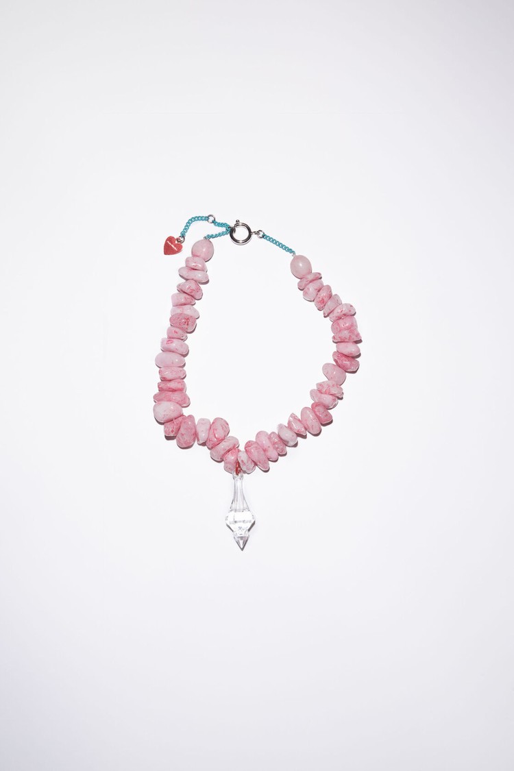 Pink Acne Studios Agate Necklace Jewellery | IWPA-17289