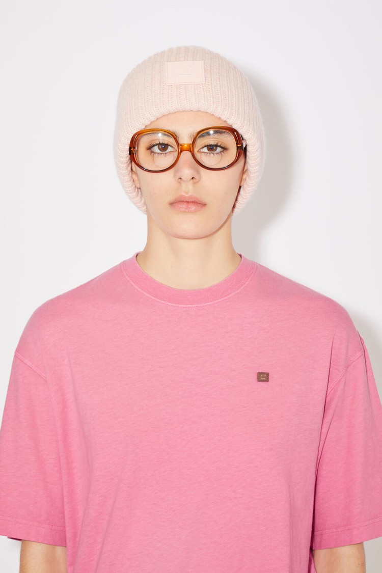 Pink Acne Studios Crew Neck Women's T Shirts | WVZT-67013