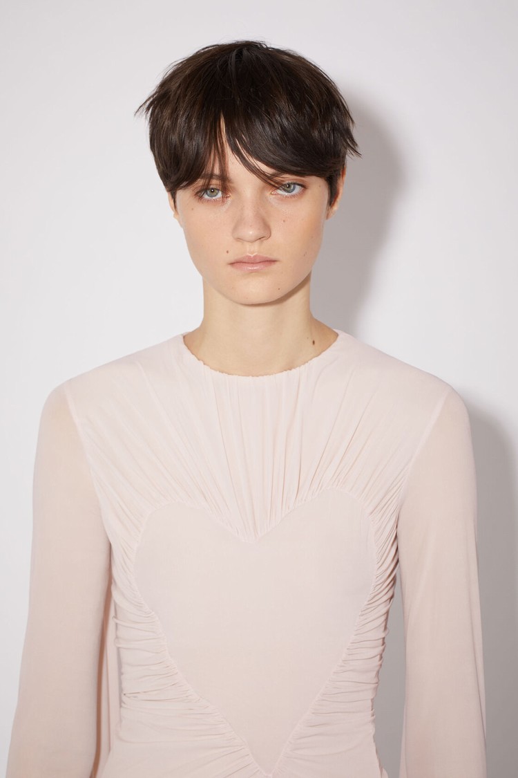 Pink Acne Studios Heart Draped Blouse Women's T Shirts | DXPO-81072