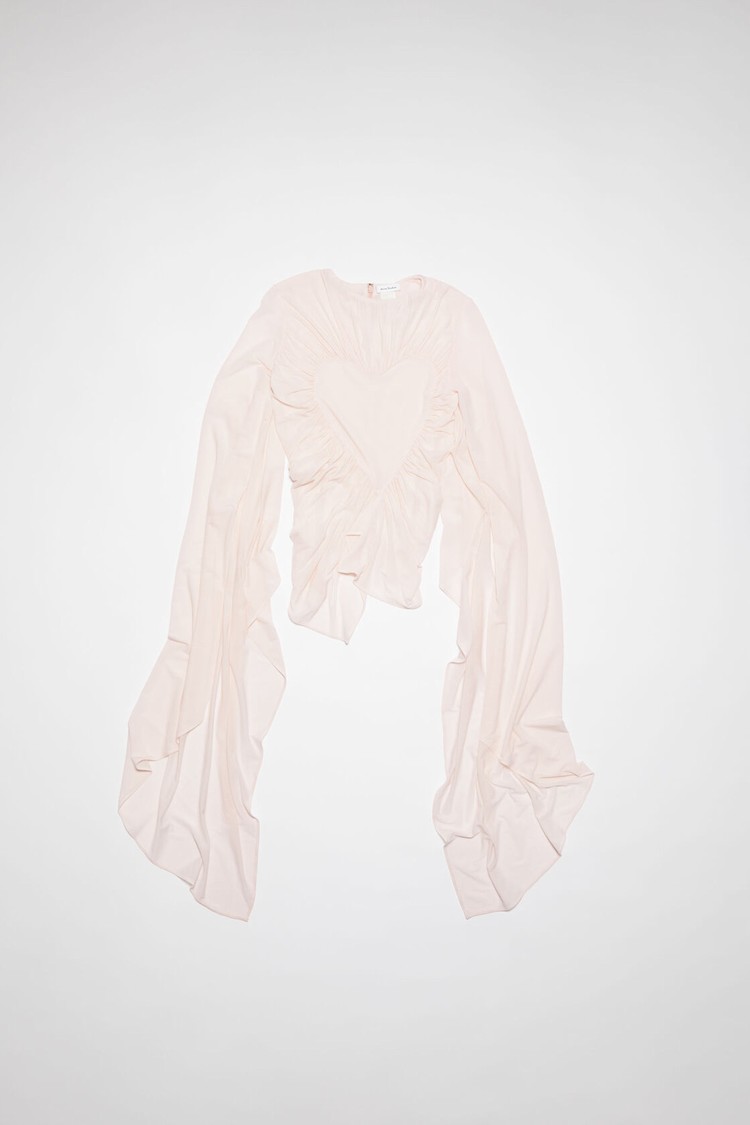 Pink Acne Studios Heart Draped Blouse Women's T Shirts | DXPO-81072