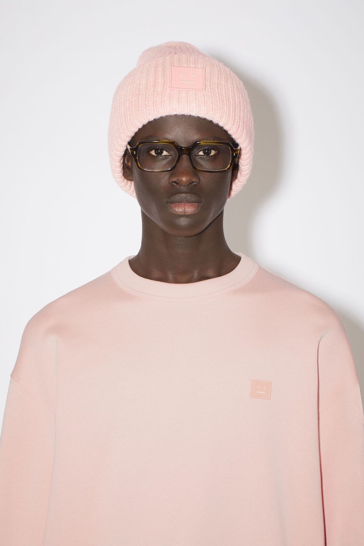 Pink Acne Studios Large Face Logo Beanie | UQPN-86429