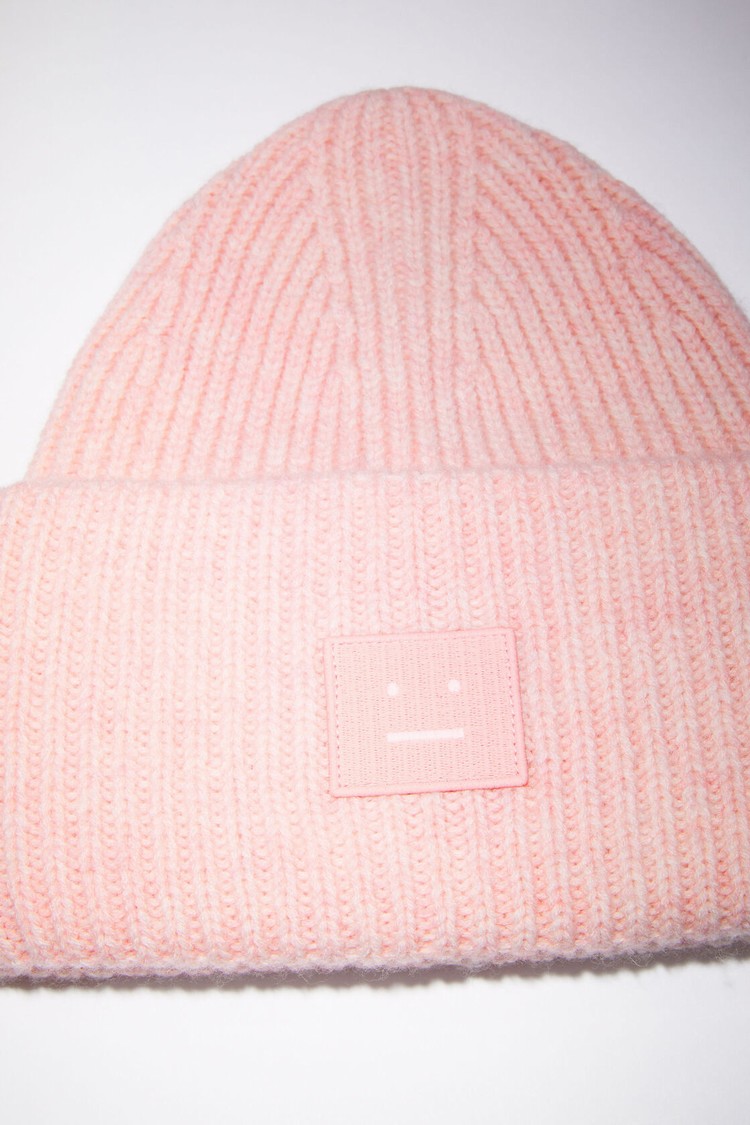 Pink Acne Studios Large Face Logo Beanie | UQPN-86429