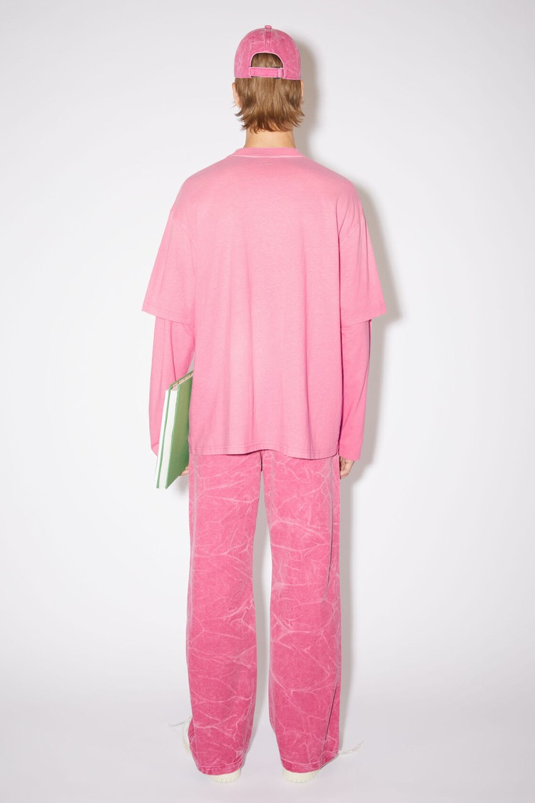 Pink Acne Studios Layered Men's T Shirts | KWAD-64052