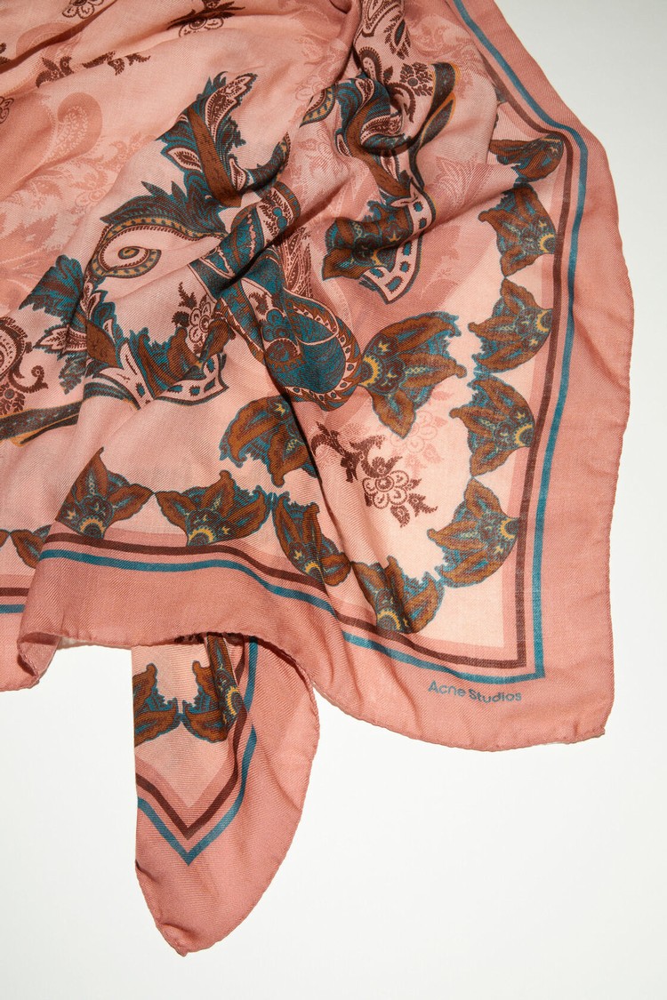 Pink Acne Studios Printed Cashmere Scarf | EVIY-61038