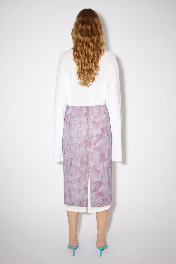 Pink Acne Studios Printed Crepe Women's Skirts | TFAQ-23467