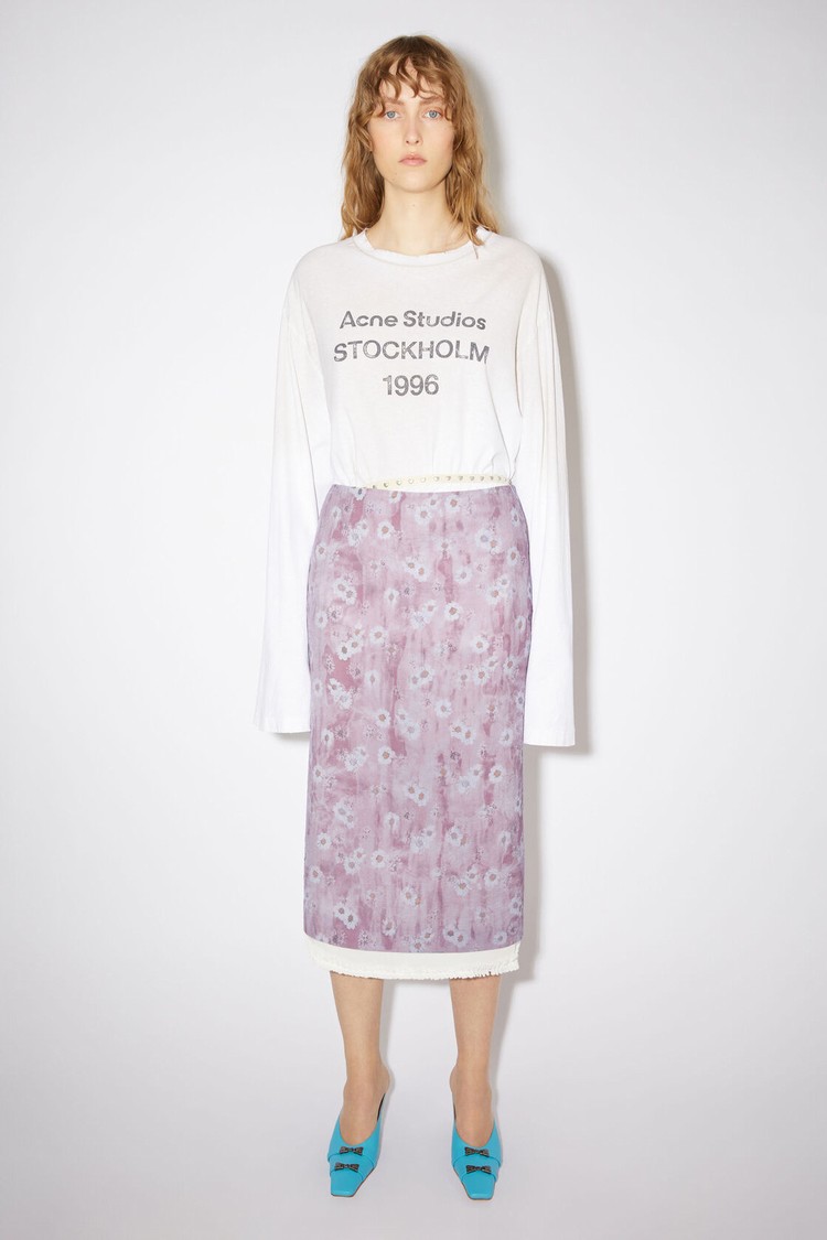 Pink Acne Studios Printed Crepe Women\'s Skirts | TFAQ-23467