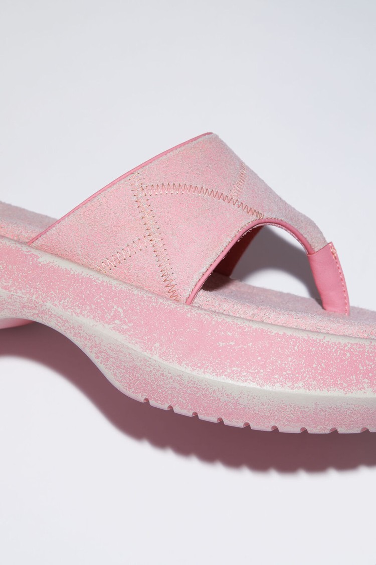 Pink Acne Studios Reversed Leathers Women's Sandals | XAUW-21954