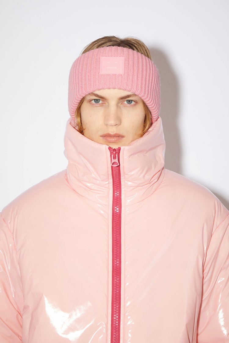 Pink Acne Studios Ribbed Knit Headband Beanie | FMOV-37165