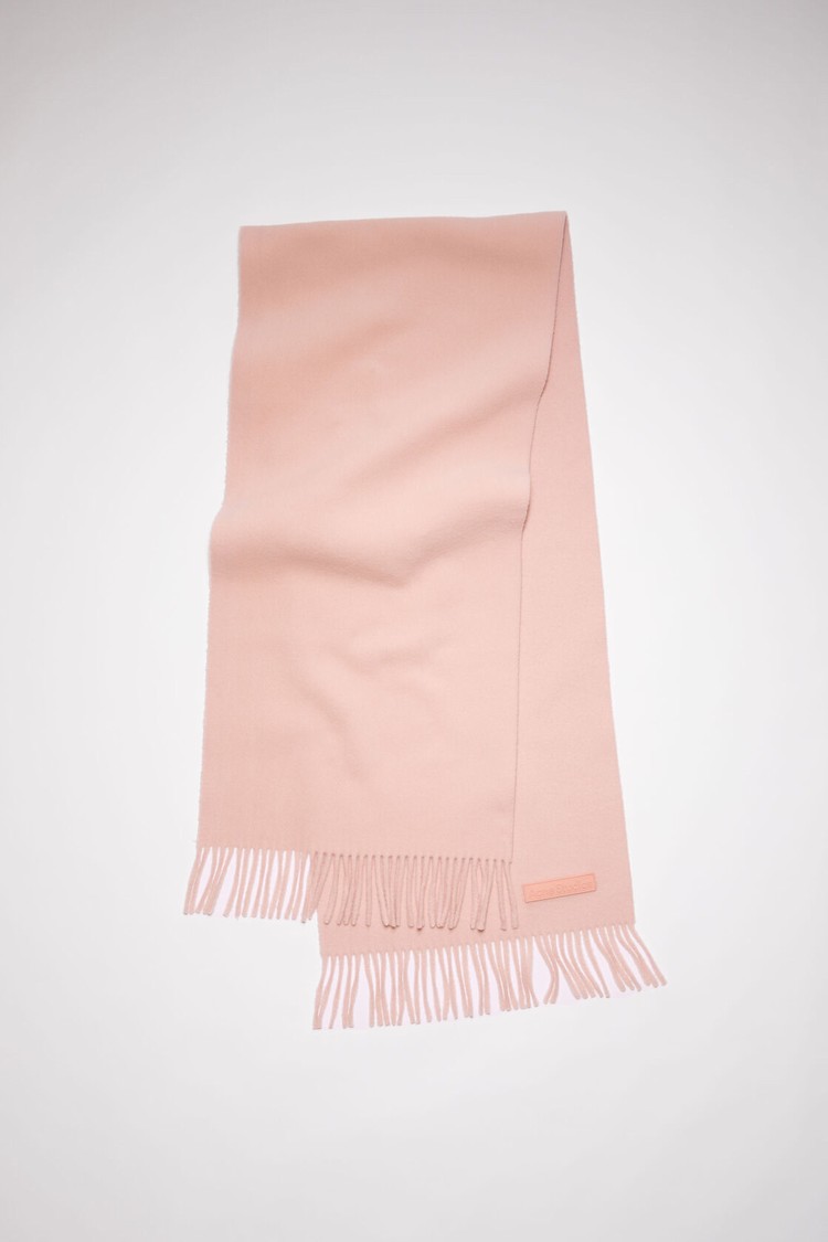 Pink Acne Studios Rich Wool Fringe - Narrow Scarf | BAKG-82450