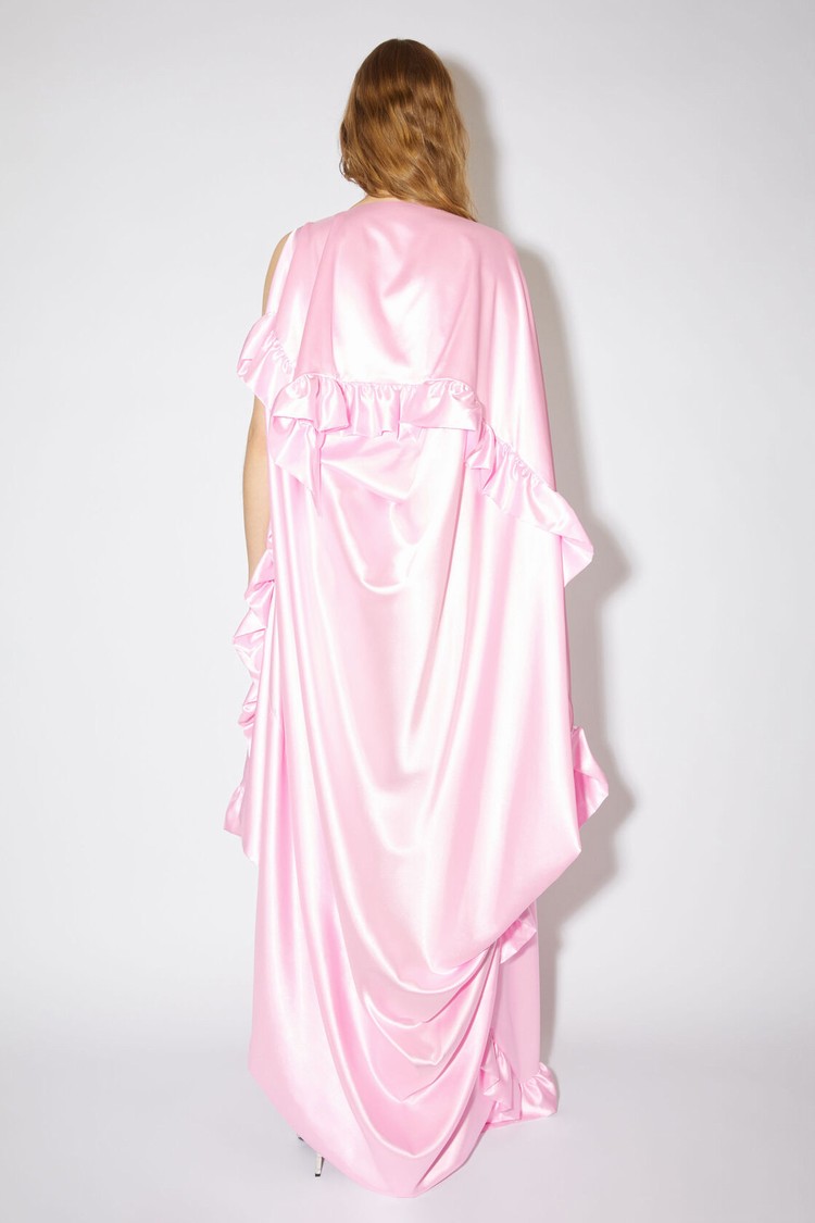 Pink Acne Studios Satin Ruffle Women's Dress | JBOC-03546