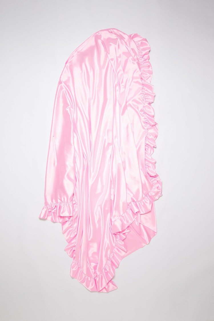 Pink Acne Studios Satin Ruffle Women's Dress | JBOC-03546