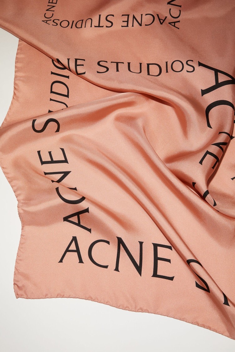 Pink Acne Studios Silk Logo - Medium Scarf | JPZB-39216