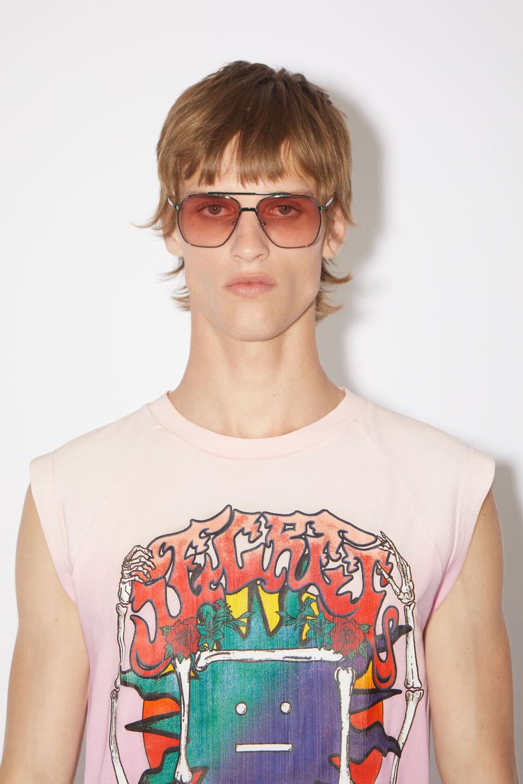 Pink / Blue Acne Studios Screen Print Tank Top Men's T Shirts | NUJQ-32759