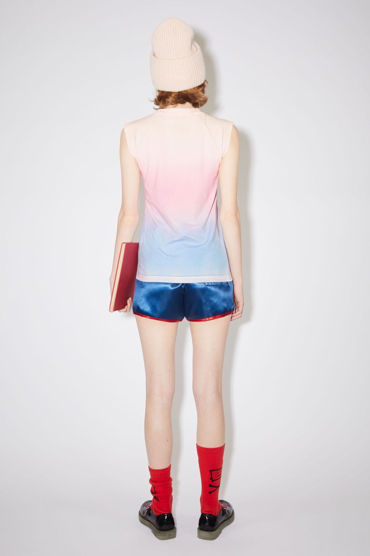 Pink / Blue Acne Studios Screen Print Tank Top Women's T Shirts | OGIV-90458