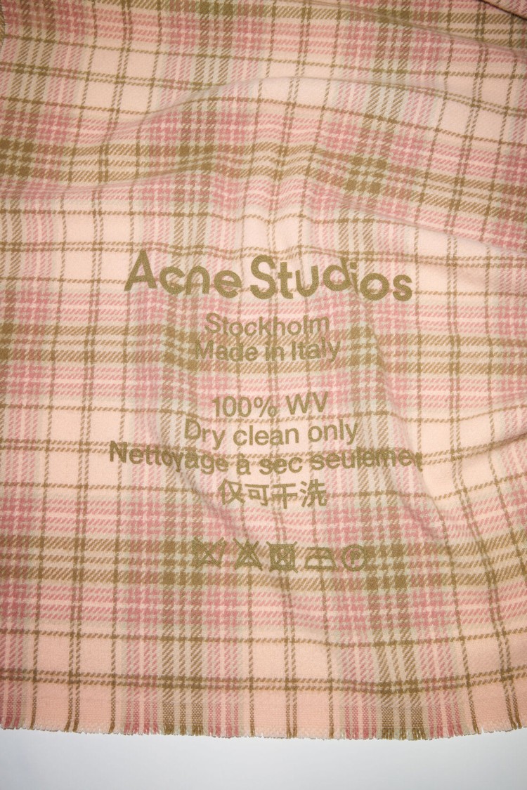 Pink / Khaki / Green Acne Studios Tartan Check Scarf | YPEA-49135