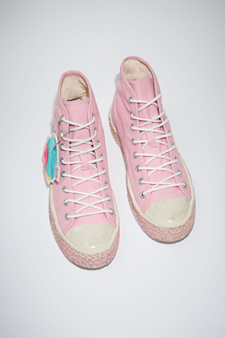 Pink / White Acne Studios Print High Top Women's Sneakers | NYCV-82574