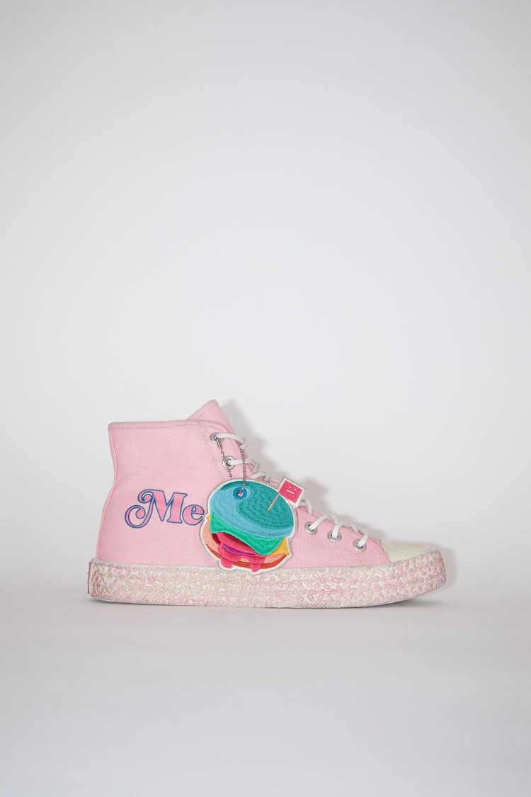 Pink / White Acne Studios Print High Top Women\'s Sneakers | NYCV-82574