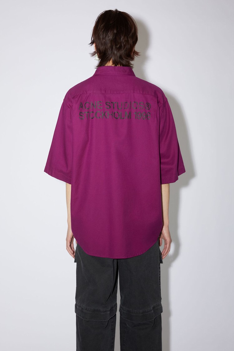 Purple Acne Studios Button-up Short Sleeve Men's Shirts | SMPH-45028