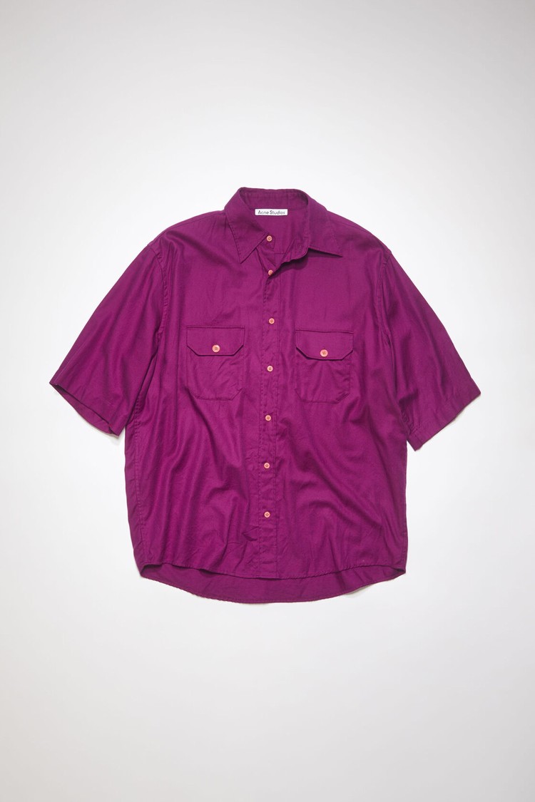 Purple Acne Studios Button-up Short Sleeve Men's Shirts | SMPH-45028