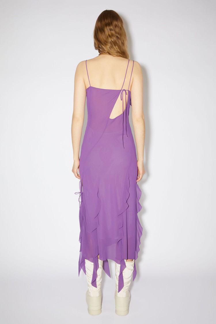 Purple Acne Studios Chiffon Ruffle Women's Dress | YVKI-70543