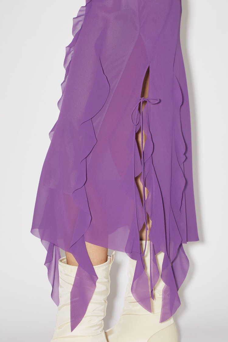 Purple Acne Studios Chiffon Ruffle Women's Dress | YVKI-70543