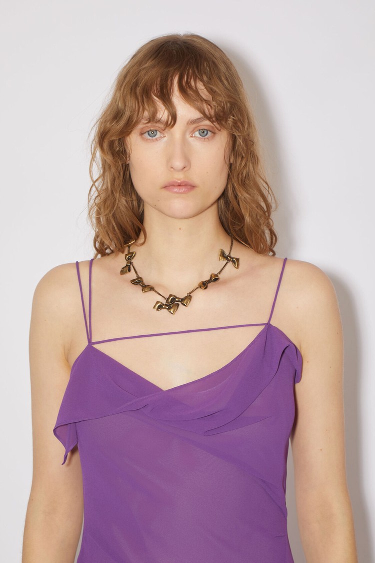 Purple Acne Studios Chiffon Ruffle Women's Dress | YVKI-70543