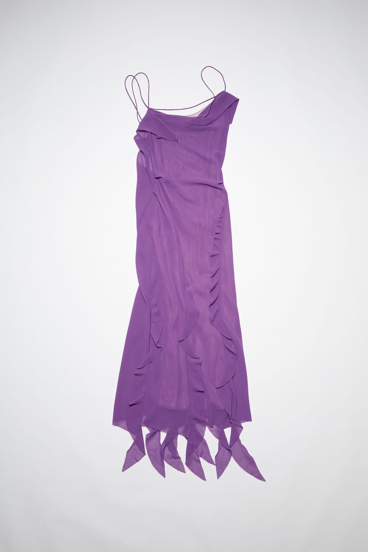 Purple Acne Studios Chiffon Ruffle Women's Dress | YVKI-70543