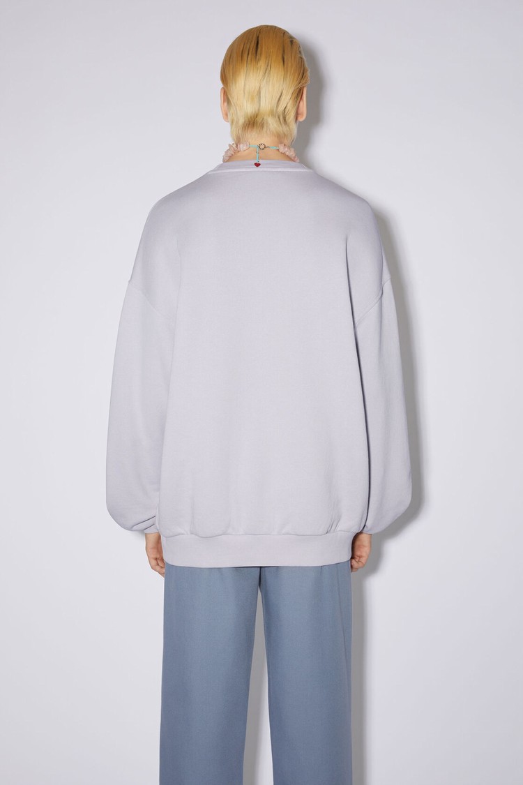 Purple Acne Studios Crew Neck Bubble Logo Men's Sweatshirts | VLBC-53618