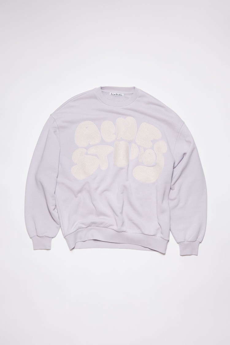 Purple Acne Studios Crew Neck Bubble Logo Men's Sweatshirts | VLBC-53618