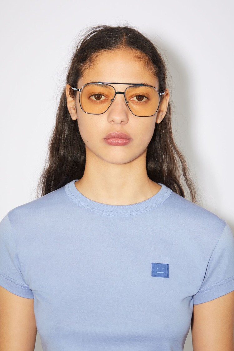 Purple Acne Studios Crew Neck Women's T Shirts | EGDK-76183