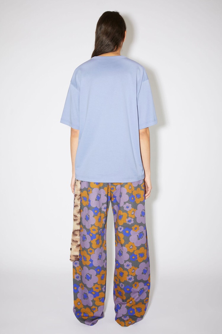 Purple Acne Studios Face Logo Patch Women's T Shirts | YJMC-21580