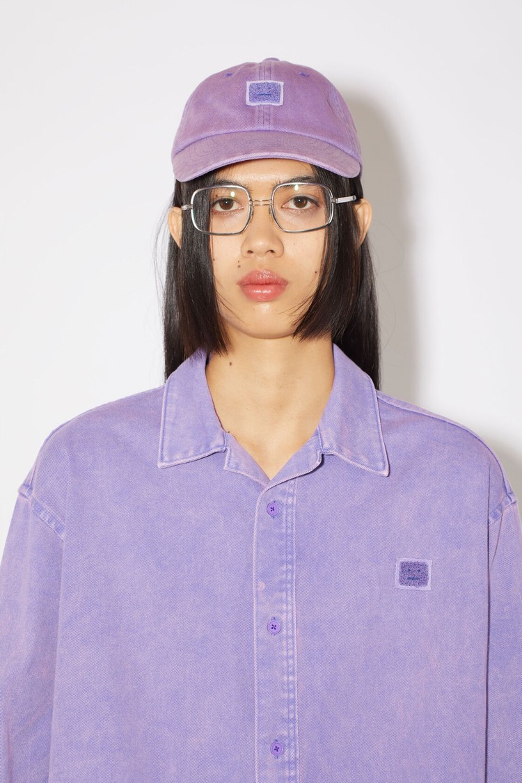 Purple Acne Studios Face Patch Women's Coats | JHSC-50647