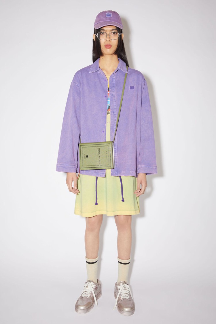 Purple Acne Studios Face Patch Women\'s Coats | JHSC-50647