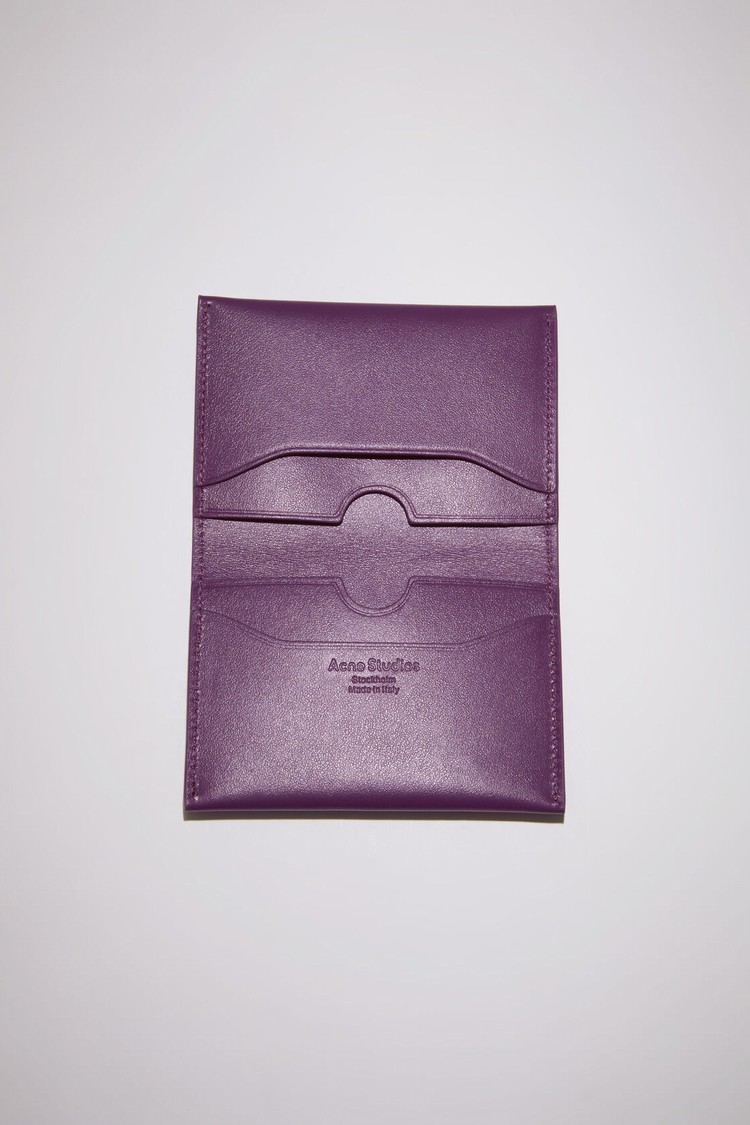 Purple Acne Studios Folded Leather Card Holder Card Case | OJKI-24079