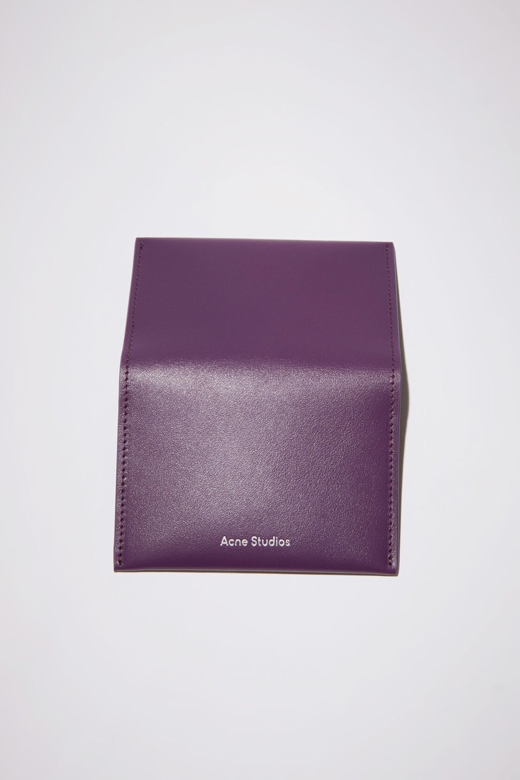 Purple Acne Studios Folded Leather Card Holder Card Case | OJKI-24079