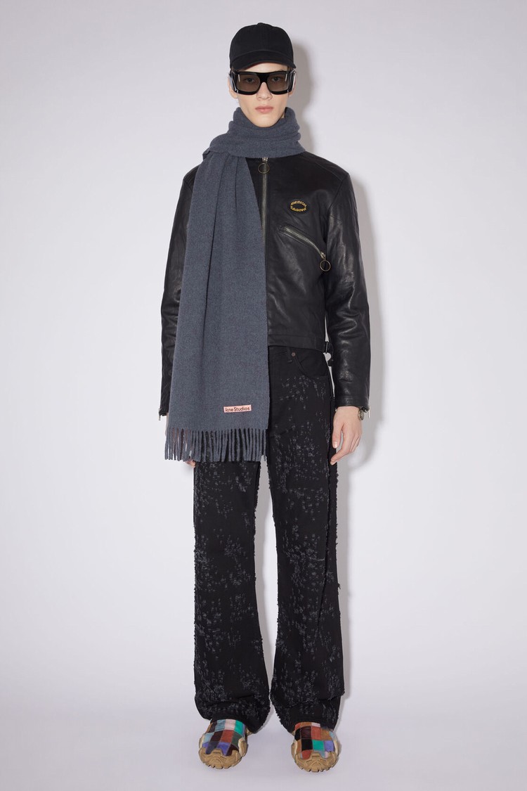 Purple Acne Studios Fringe Wool - Narrow Scarf | NJHK-50329