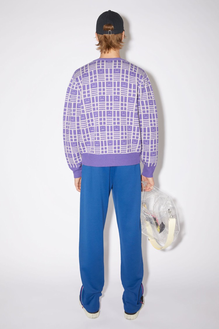 Purple Acne Studios Knit Men's Cardigan | JMLW-54127