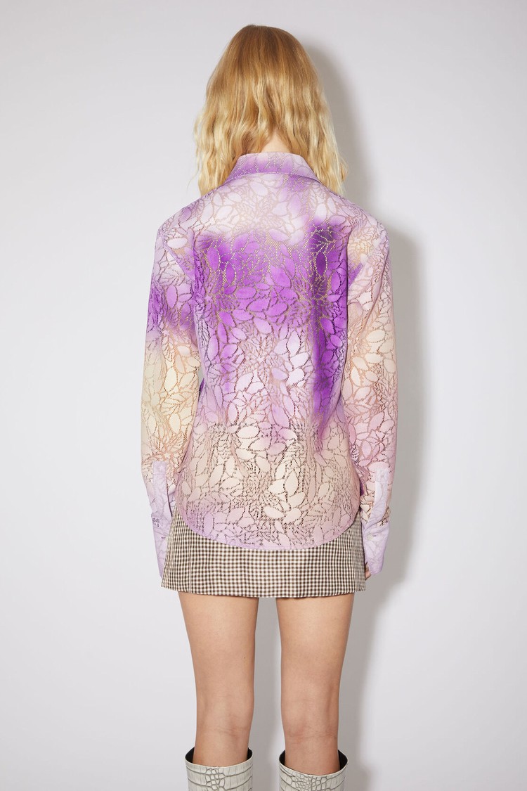 Purple Acne Studios Lace Button-up Women's Shirts | PXNU-16502