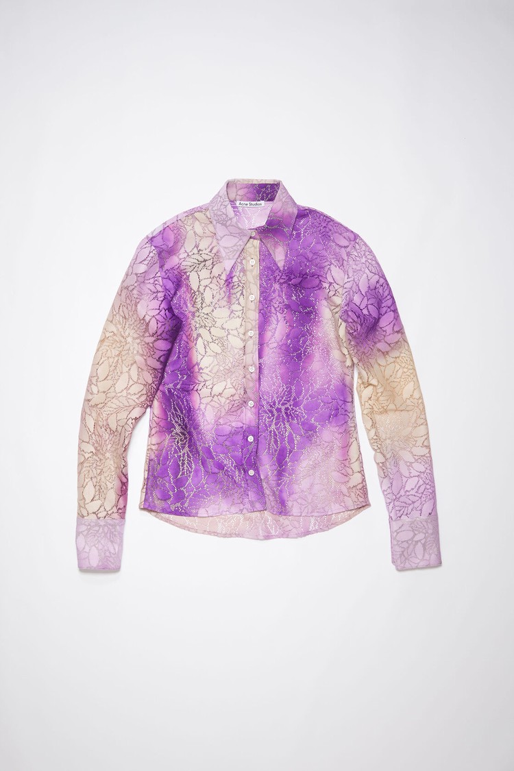 Purple Acne Studios Lace Button-up Women's Shirts | PXNU-16502