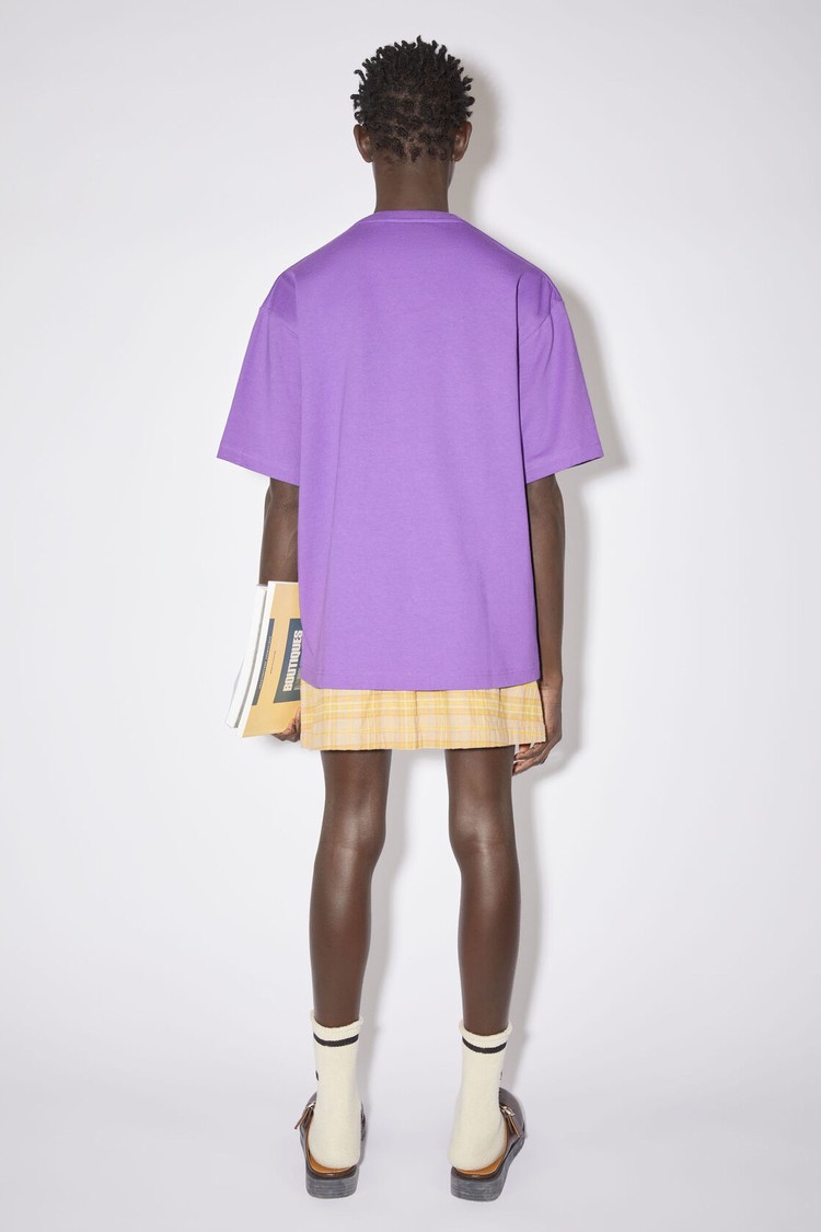 Purple Acne Studios Logo Men's T Shirts | UALW-51842