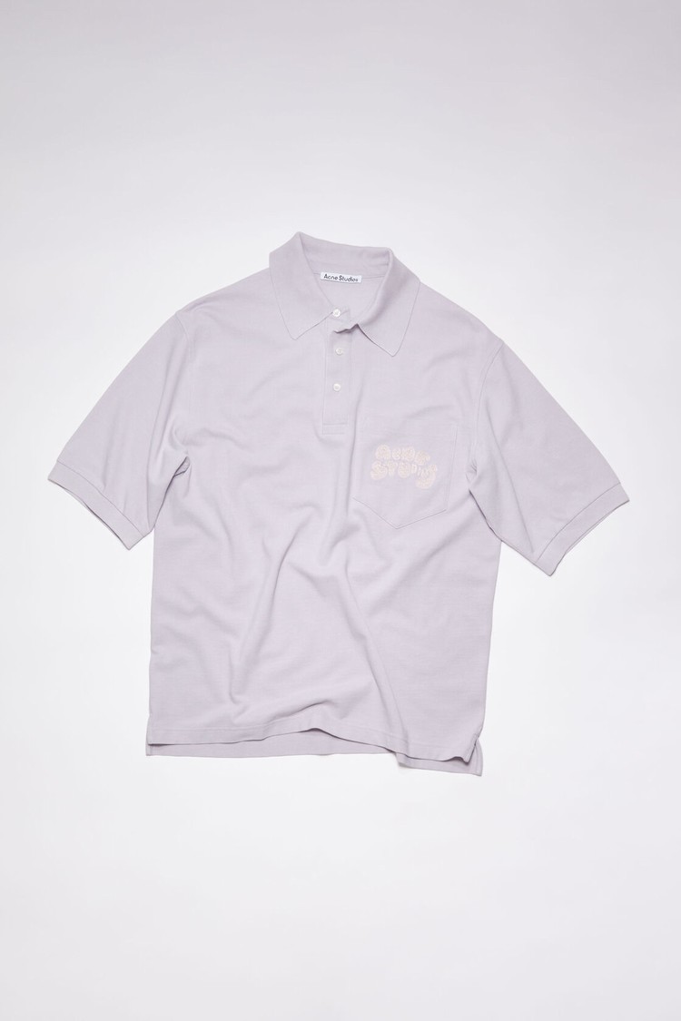 Purple Acne Studios Logo Polo Men's T Shirts | PTBY-79150