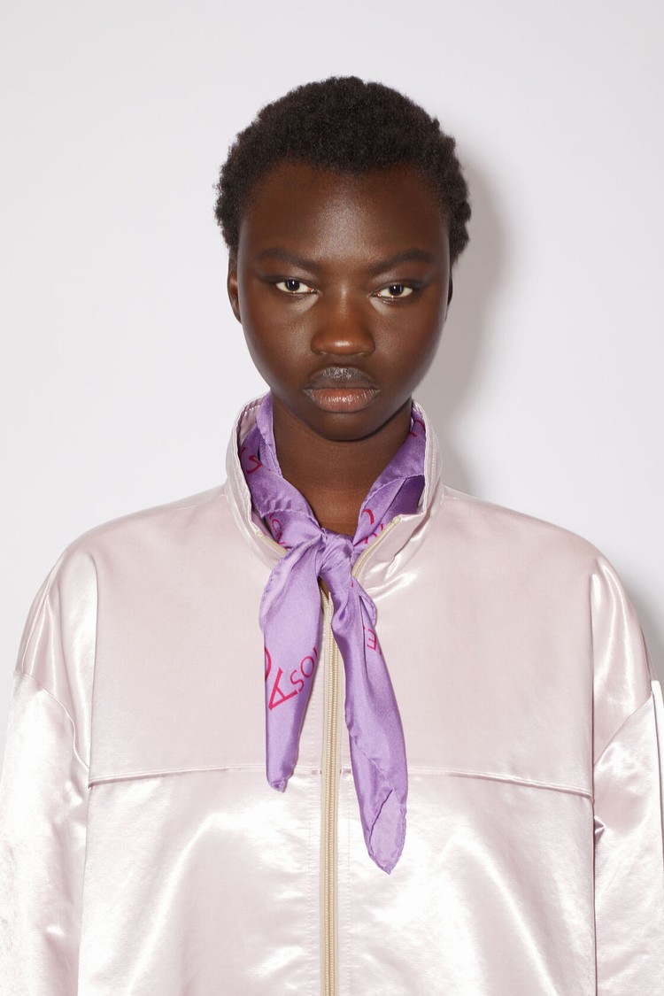 Purple Acne Studios Logo Silk Scarf | NBJY-26730