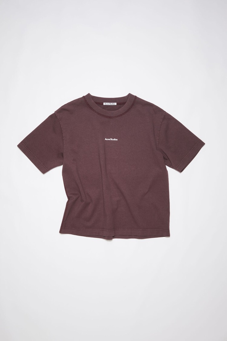 Purple Acne Studios Logo Women's T Shirts | WAZC-36097